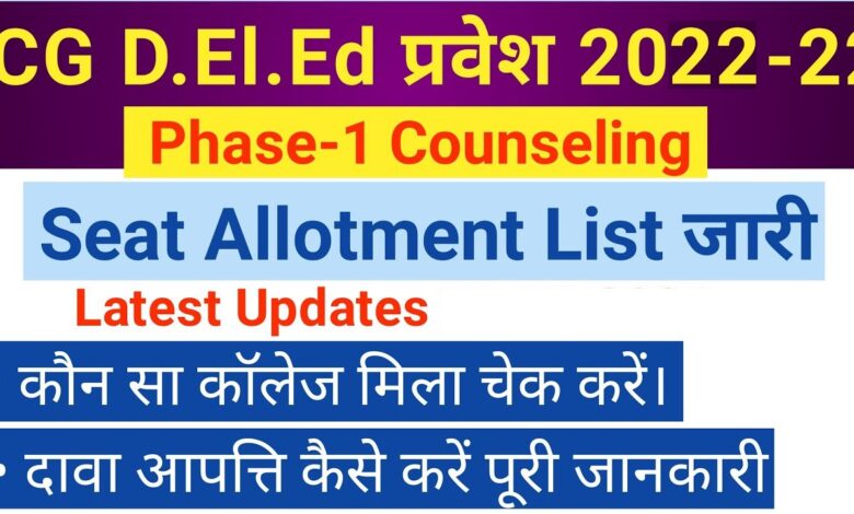 CG DED Counselling Merit list,