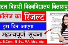 Photo of [रिजल्ट लिंक ] Bilaspur University ka Rechecking ka Result Kab Aayega : बिलासपुर विश्वविद्यालय पुनर्मूल्यांकन रिजल्ट कैसे चेक करें